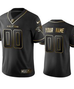 Falcons Custom Men's Stitched NFL Vapor Untouchable Limited Black Golden Jersey