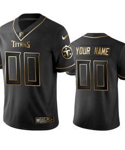 Titans Custom Men's Stitched NFL Vapor Untouchable Limited Black Golden Jersey