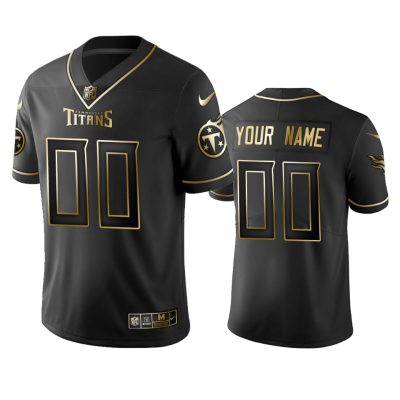 Titans Custom Men's Stitched NFL Vapor Untouchable Limited Black Golden Jersey