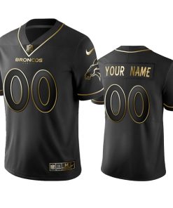 Broncos Custom Men's Stitched NFL Vapor Untouchable Limited Black Golden Jersey