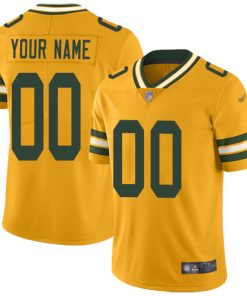 Nike Green Bay Packers Customized Gold Men's Stitched NFL Limited Inverted Legend Jersey