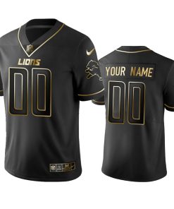 Lions Custom Men's Stitched NFL Vapor Untouchable Limited Black Golden Jersey