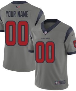 Nike Houston Texans Customized Gray Men's Stitched NFL Limited Inverted Legend Jersey