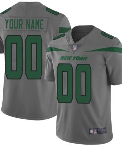 Nike New York Jets Customized Gray Men's Stitched NFL Limited Inverted Legend Jersey