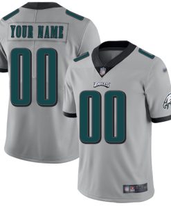Nike Philadelphia Eagles Customized Silver Men's Stitched NFL Limited Inverted Legend Jersey