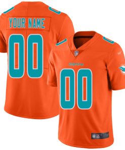 Nike Miami Dolphins Customized Orange Men's Stitched NFL Limited Inverted Legend Jersey