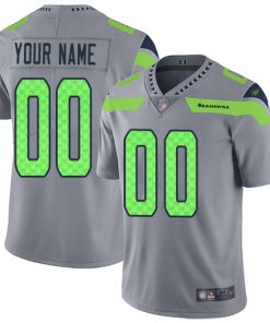 Nike Seattle Seahawks Customized Gray Men's Stitched NFL Limited Inverted Legend Jersey