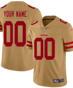Nike San Francisco 49ers Customized Gold Men's Stitched NFL Limited Inverted Legend Jersey