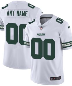 Green Bay Packers Custom Nike White Team Logo Vapor Limited NFL Jersey
