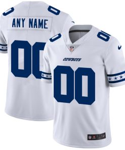 Dallas Cowboys Custom Nike White Team Logo Vapor Limited NFL Jersey