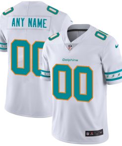 Miami Dolphins Custom Nike White Team Logo Vapor Limited NFL Jersey