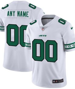 New York Jets Custom Nike White Team Logo Vapor Limited NFL Jersey