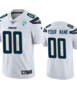 Los Angeles Chargers Custom White 60th Anniversary Vapor Limited NFL Jersey