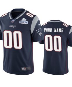 New England Patriots Custom Navy Super Bowl LIII Champions Vapor Limited NFL Jersey