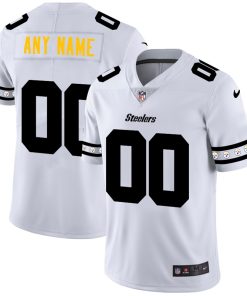 Pittsburgh Steelers Custom Nike White Team Logo Vapor Limited NFL Jersey