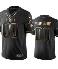 Nike Patriots Custom Black Golden Limited Edition Stitched NFL Jersey