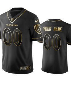 Nike Ravens Custom Black Golden Limited Edition Stitched NFL Jersey