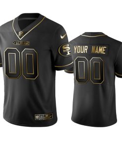 Nike 49ers Custom Black Golden Limited Edition Stitched NFL Jersey