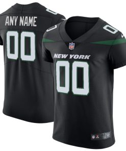 Nike New York Jets Customized Stealth Black Stitched Vapor Untouchable Elite Men's NFL Jersey