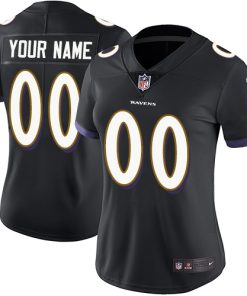 Nike Baltimore Ravens Customized Black Alternate Stitched Vapor Untouchable Limited Women's NFL Jersey