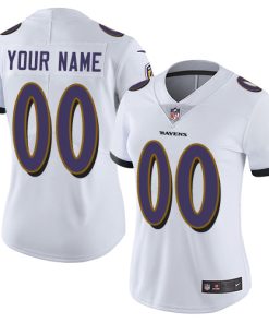 Nike Baltimore Ravens Customized White Stitched Vapor Untouchable Limited Women's NFL Jersey