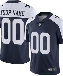 Nike Dallas Cowboys Customized Navy Blue Thanksgiving Stitched Vapor Untouchable Limited Throwback Men's NFL Jersey