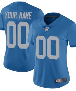 Nike Detroit Lions Customized Blue Alternate Stitched Vapor Untouchable Limited Women's NFL Jersey