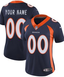 Nike Denver Broncos Customized Navy Blue Alternate Stitched Vapor Untouchable Limited Women's NFL Jersey