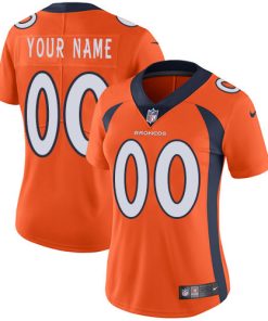 Nike Denver Broncos Customized Orange Team Color Stitched Vapor Untouchable Limited Women's NFL Jersey