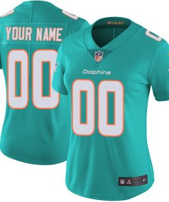 Nike Miami Dolphins Customized Aqua Green Team Color Stitched Vapor Untouchable Limited Women's NFL Jersey