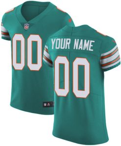 Nike Miami Dolphins Customized Aqua Green Alternate Stitched Vapor Untouchable Elite Men's NFL Jersey