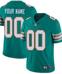 Nike Miami Dolphins Customized Aqua Green Alternate Stitched Vapor Untouchable Limited Men's NFL Jersey