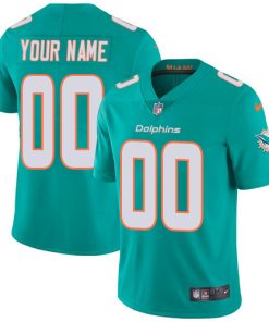 Nike Miami Dolphins Customized Aqua Green Team Color Stitched Vapor Untouchable Limited Men's NFL Jersey
