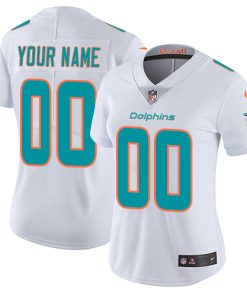 Nike Miami Dolphins Customized White Stitched Vapor Untouchable Limited Women's NFL Jersey