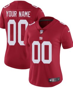 Nike New York Giants Customized Red Alternate Stitched Vapor Untouchable Limited Women's NFL Jersey