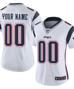 Nike New England Patriots Customized White Stitched Vapor Untouchable Limited Women's NFL Jersey
