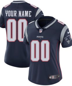 Nike New England Patriots Customized Navy Blue Team Color Stitched Vapor Untouchable Limited Women's NFL Jersey
