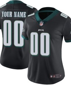 Nike Philadelphia Eagles Customized Black Alternate Stitched Vapor Untouchable Limited Women's NFL Jersey