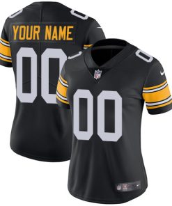 Nike Pittsburgh Steelers Customized Black Alternate Stitched Vapor Untouchable Limited Women's NFL Jersey