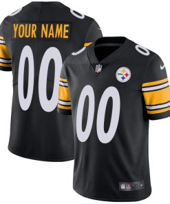 Nike Pittsburgh Steelers Customized Black Team Color Stitched Vapor Untouchable Limited Youth NFL Jersey