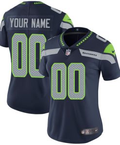 Nike Seattle Seahawks Customized Steel Blue Team Color Stitched Vapor Untouchable Limited Women's NFL Jersey