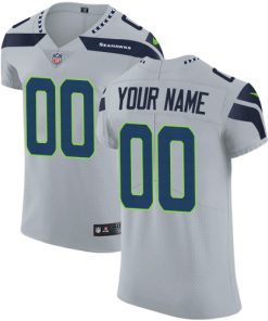 Nike Seattle Seahawks Customized Grey Alternate Stitched Vapor Untouchable Elite Men's NFL Jersey