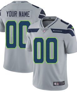 Nike Seattle Seahawks Customized Grey Alternate Stitched Vapor Untouchable Limited Men's NFL Jersey