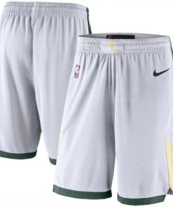 20/21 Men Milwaukee Bucks Nike White/Hunter Green Association Edition Performance Swingman Shorts