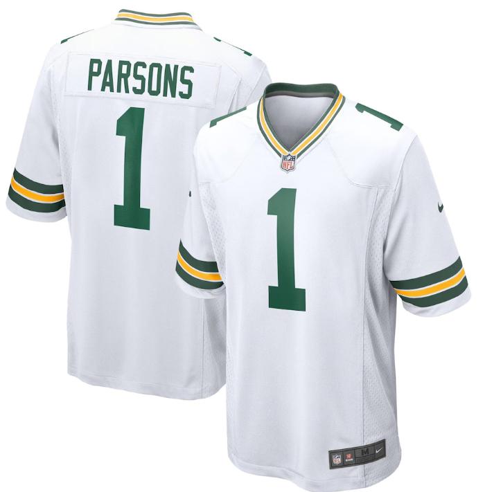 Micah Parsons #1 Green Bay Packers Nike Game Alternate Jersey - White