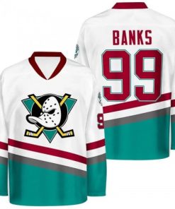 Adam Banks Men's Anaheim Ducks 1996/97 Retro White Jersey