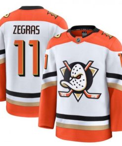 Anaheim Ducks Trevor Zegras Orange White Away Premium Jersey