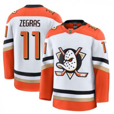 Anaheim Ducks Trevor Zegras Orange White Away Premium Jersey