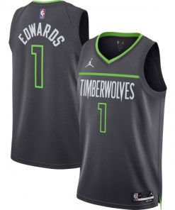 Anthony Edwards Minnesota Timberwolves Jordan Brand Statement Edition Swingman Black Jersey