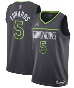 Anthony Edwards Minnesota Timberwolves Jordan Brand Unisex Swingman Black Jersey - Statement Edition